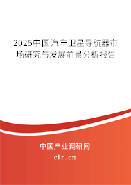 2025中國(guó)汽車(chē)衛(wèi)星導(dǎo)航器市場(chǎng)研究與發(fā)展前景分析報(bào)告 2025中國(guó)汽車(chē)衛(wèi)星導(dǎo)航器市場(chǎng)研究與發(fā)展前景分析報(bào)告