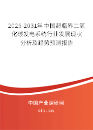 2025-2031年中國超臨界二氧化碳發(fā)電系統(tǒng)行業(yè)發(fā)展現(xiàn)狀分析及趨勢(shì)預(yù)測(cè)報(bào)告