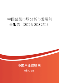 中國醬菜市場分析與發(fā)展前景報告(2026-2032年) 中國醬菜市場分析與發(fā)展前景報告(2026-2032年)