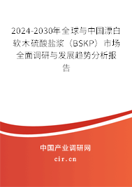 2024-2030年全球與中國漂白軟木硫酸鹽漿(BSKP)市場全面調(diào)研與發(fā)展趨勢分析報告 2024-2030年全球與中國漂白軟木硫酸鹽漿(BSKP)市場全面調(diào)研與發(fā)展趨勢分析報告