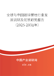 全球與中國鍍鋅螺栓行業(yè)發(fā)展調(diào)研及前景趨勢報告(2025-2031年) 全球與中國鍍鋅螺栓行業(yè)發(fā)展調(diào)研及前景趨勢報告(2025-2031年)