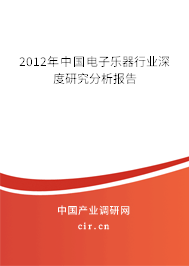 2012年中國電子樂器行業(yè)深度研究分析報告 2012年中國電子樂器行業(yè)深度研究分析報告