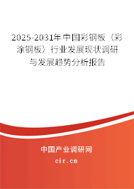 2025-2031年中國彩鋼板（彩涂鋼板）行業(yè)發(fā)展現(xiàn)狀調(diào)研與發(fā)展趨勢分析報告