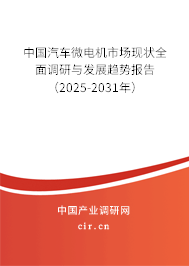 中國汽車微電機市場現(xiàn)狀全面調研與發(fā)展趨勢報告（2025-2031年）