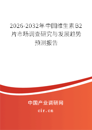 2025-2031年中國(guó)維生素B2片市場(chǎng)調(diào)查研究與發(fā)展趨勢(shì)預(yù)測(cè)報(bào)告