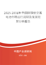 2025-2031年中國鎘鎳航空蓄電池市場運行調(diào)研及發(fā)展前景分析報告